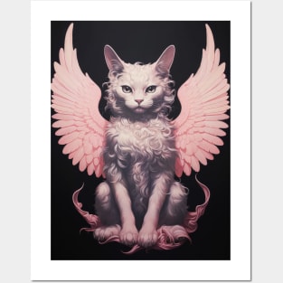 Cherub Cat Angel Poster Posters and Art